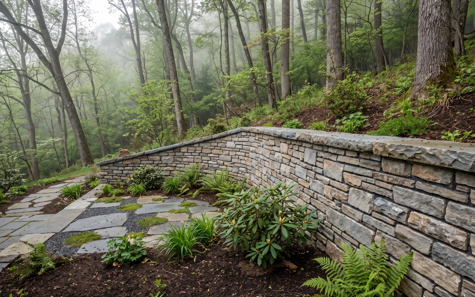 Generated Cave Spring hardscape planning concept showing the first project-planning emphasis
